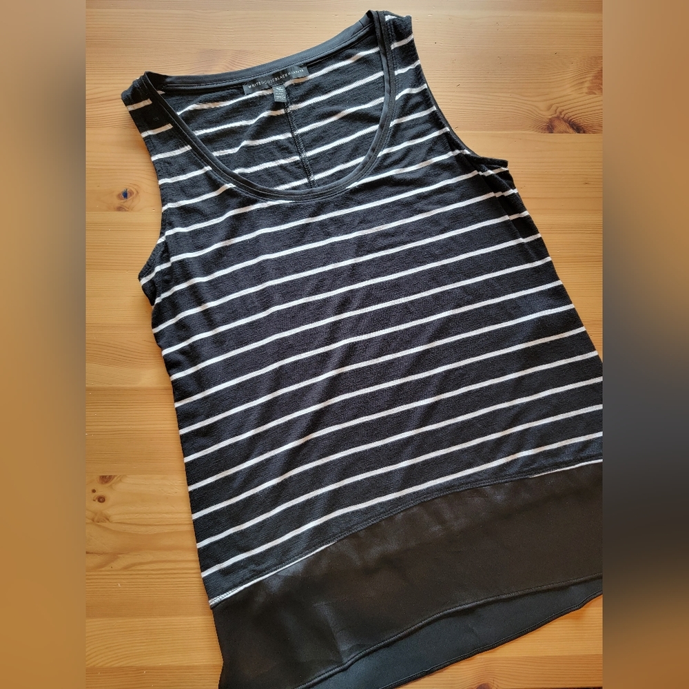 White House Black Market Striped Tank ~ XS